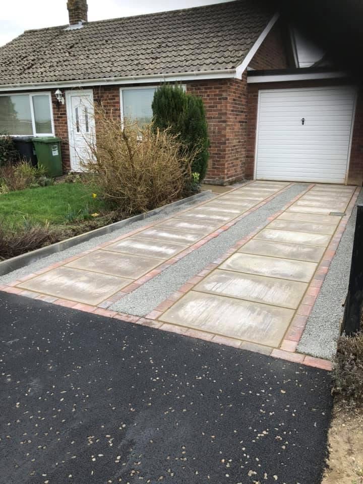 3x2 Slabs, Block Edging & Tarmac Entrance After 1