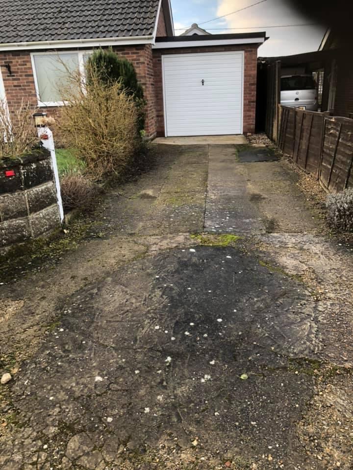 3x2 Slabs, Block Edging & Tarmac Entrance Before 1